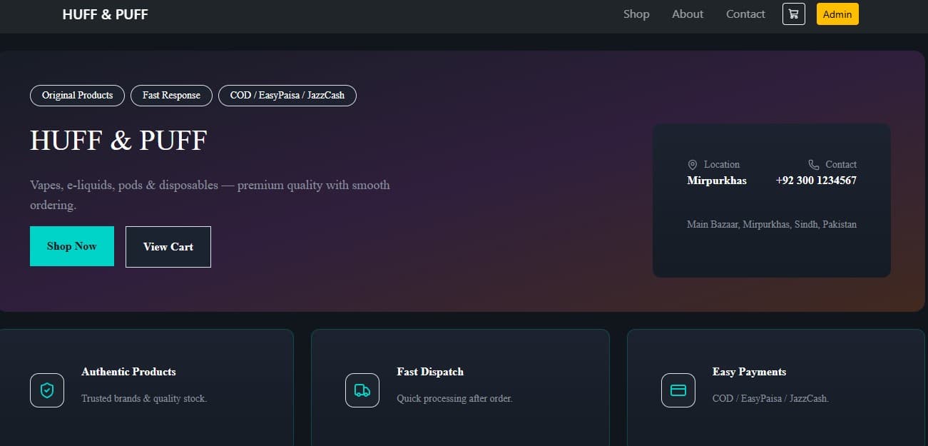 Huff and Puff Website