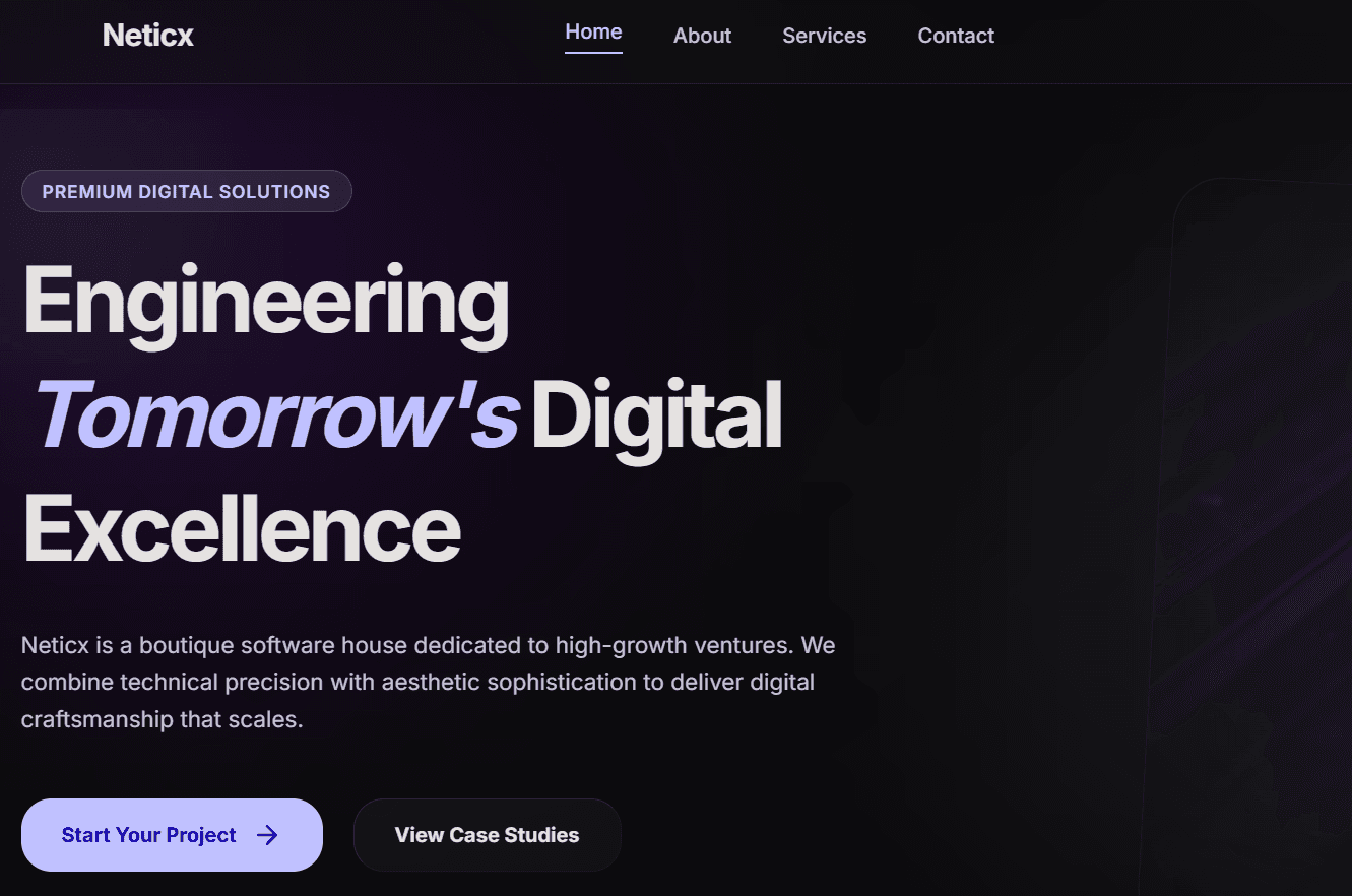 Neticx Software Solutions Website
