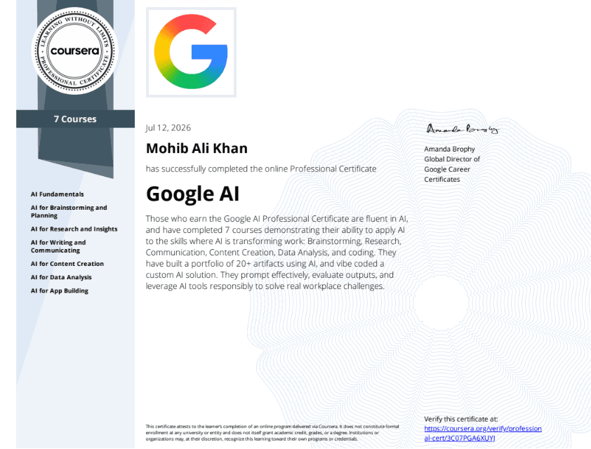 AI Professional Certificate