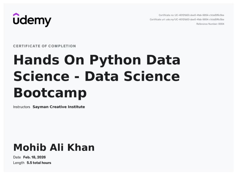 Python DataScience Bootcamp